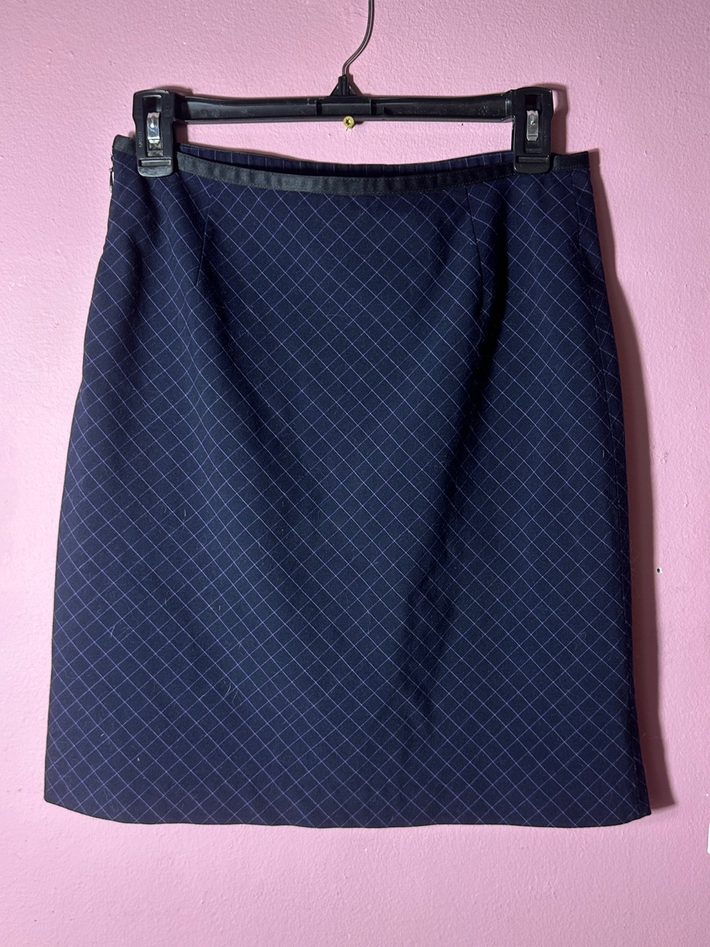 Vintage Y2K Esprit Navy Grid Pencil Skirt